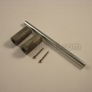 Pin For 2 Roller - Headless Pin With Two Split Pin Holes 7 L X 6 1/2 B C/W Ferrule & Cotter Pins