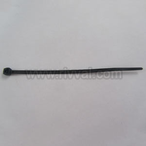 Black Cable Tie With Outside Serrations.  Overall Length 100Mm, Strap Width 2.5Mm