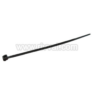 Black Cable Tie With Outside Serrations.  Overall Length 200Mm, Strap Width 4.6Mm