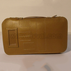 Tool Leather Wallet Tan In Colour With A Zip Around And Internal Fittings For Tools