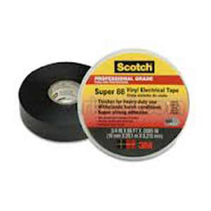 SCOTCH Super 88 All Weather PVC Tape 19MM X 20M BLACK